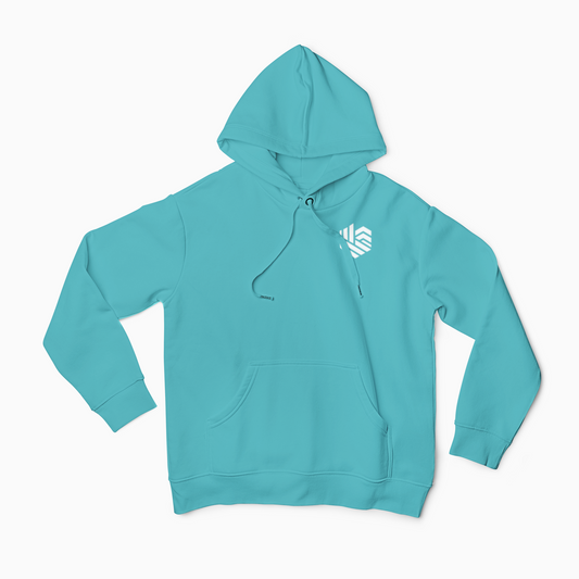 Hoodie Pullover Unisex - Black, Teal